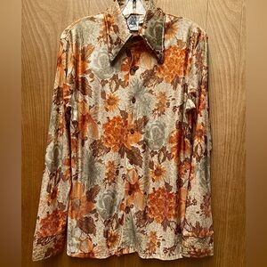 Vintage 1970s Kennington Men’s Disco Button-up Shirt